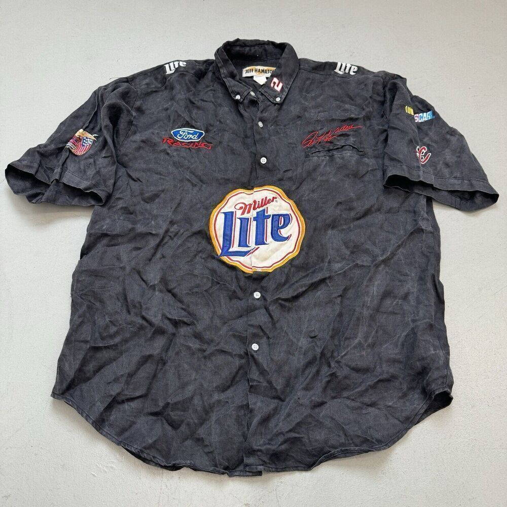 50th Anniversary RUSTY WALLACE NASCAR FORD RACING MILLER LITE Pit Crew Shirt XXL